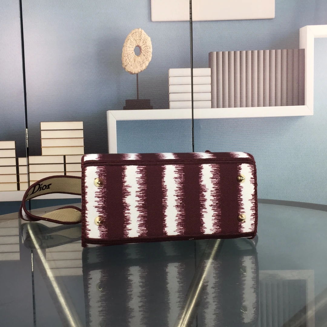 Dior MEDIUM LADY D-LITE BAG Blue/Red/O 14 MORF