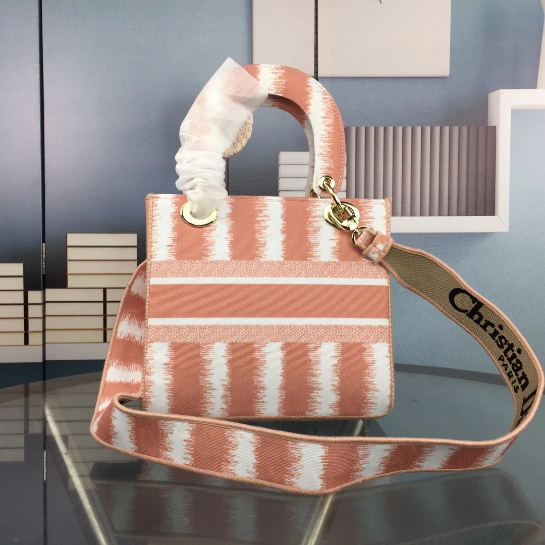 Dior MEDIUM LADY D-LITE BAG Blue/Red/O 2 MORF