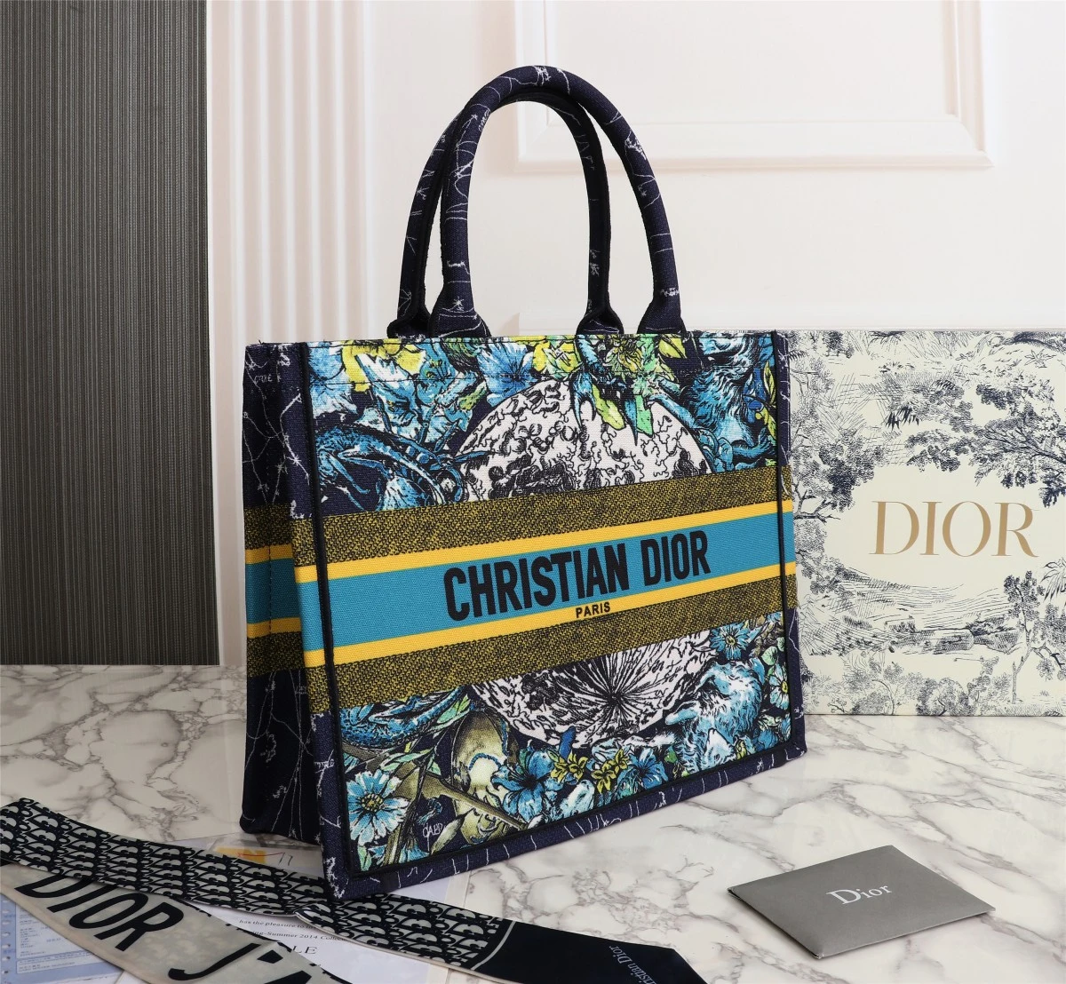 Dior Blue Medium/Large Dior Book Tote- 36/42cm 2 MZB