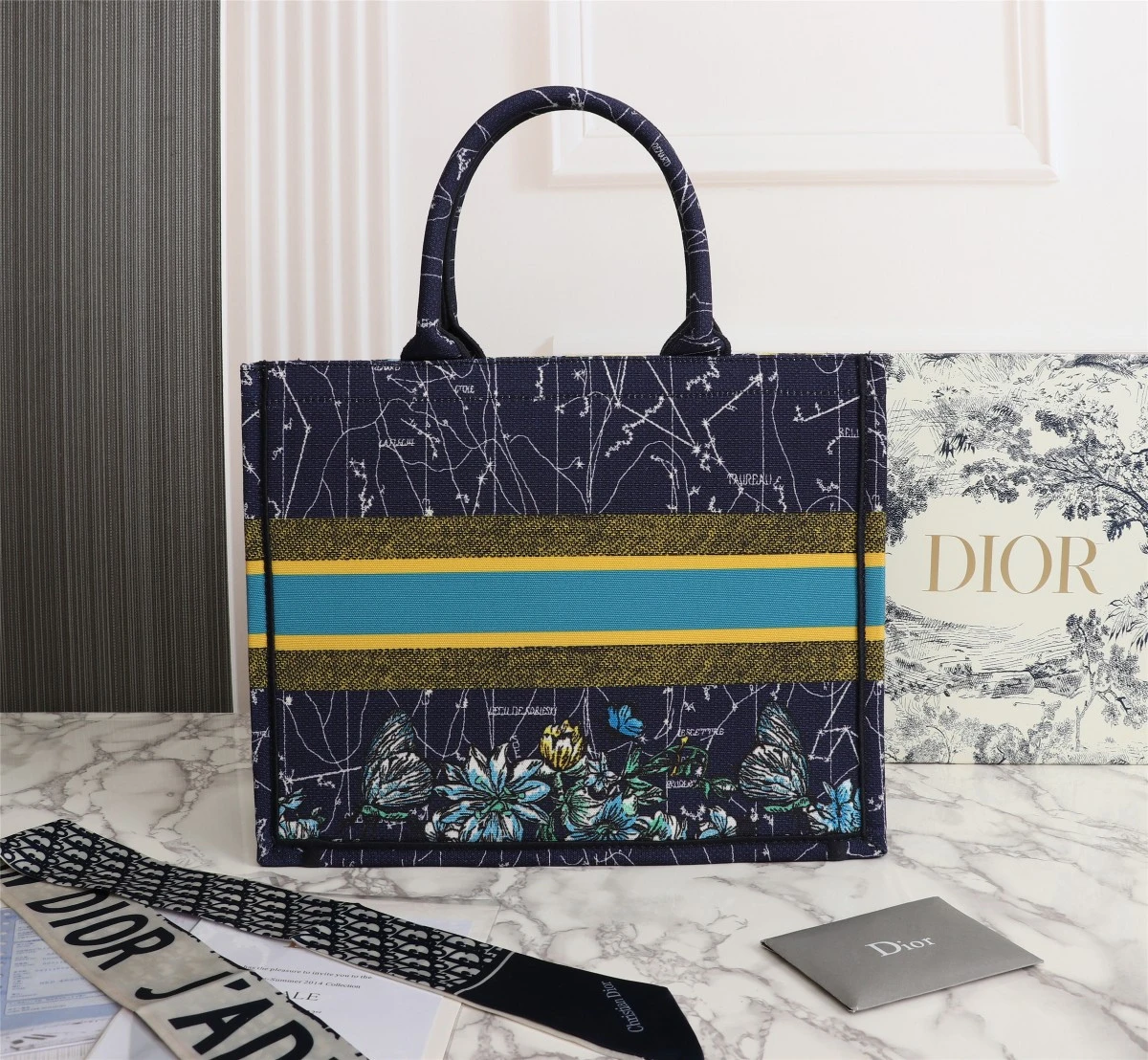 Dior Blue Medium/Large Dior Book Tote- 36/42cm 3 MZB