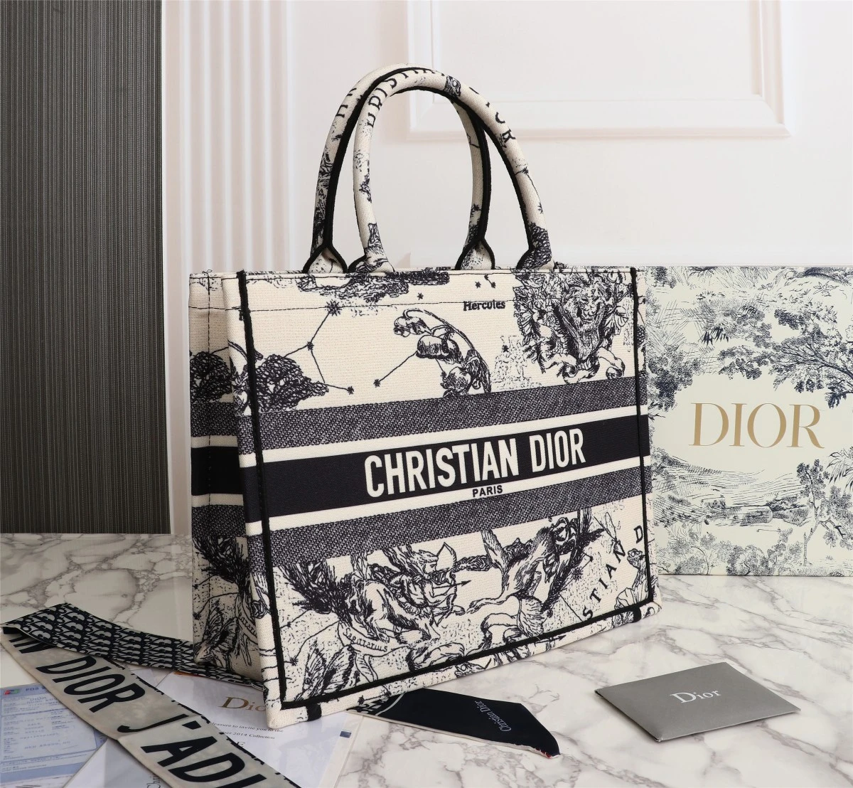 Dior Latte Multicolor Medium/Large Book Tote 2 MZR