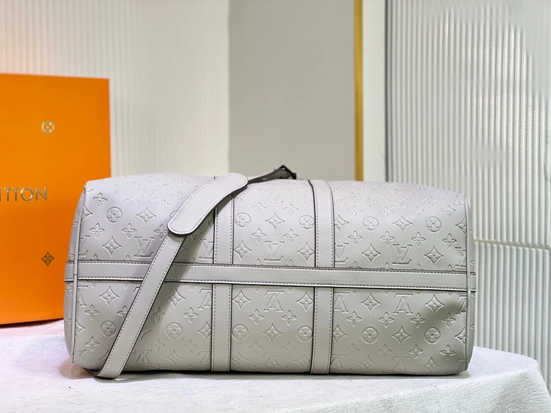 Louis Vuitton Keepall Bandouliere 50- Silver 5 MS