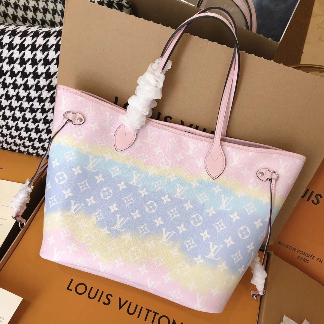 Louis Vuitton Escale Neverfull MM M45127 Pink/Blue/Red 3 M