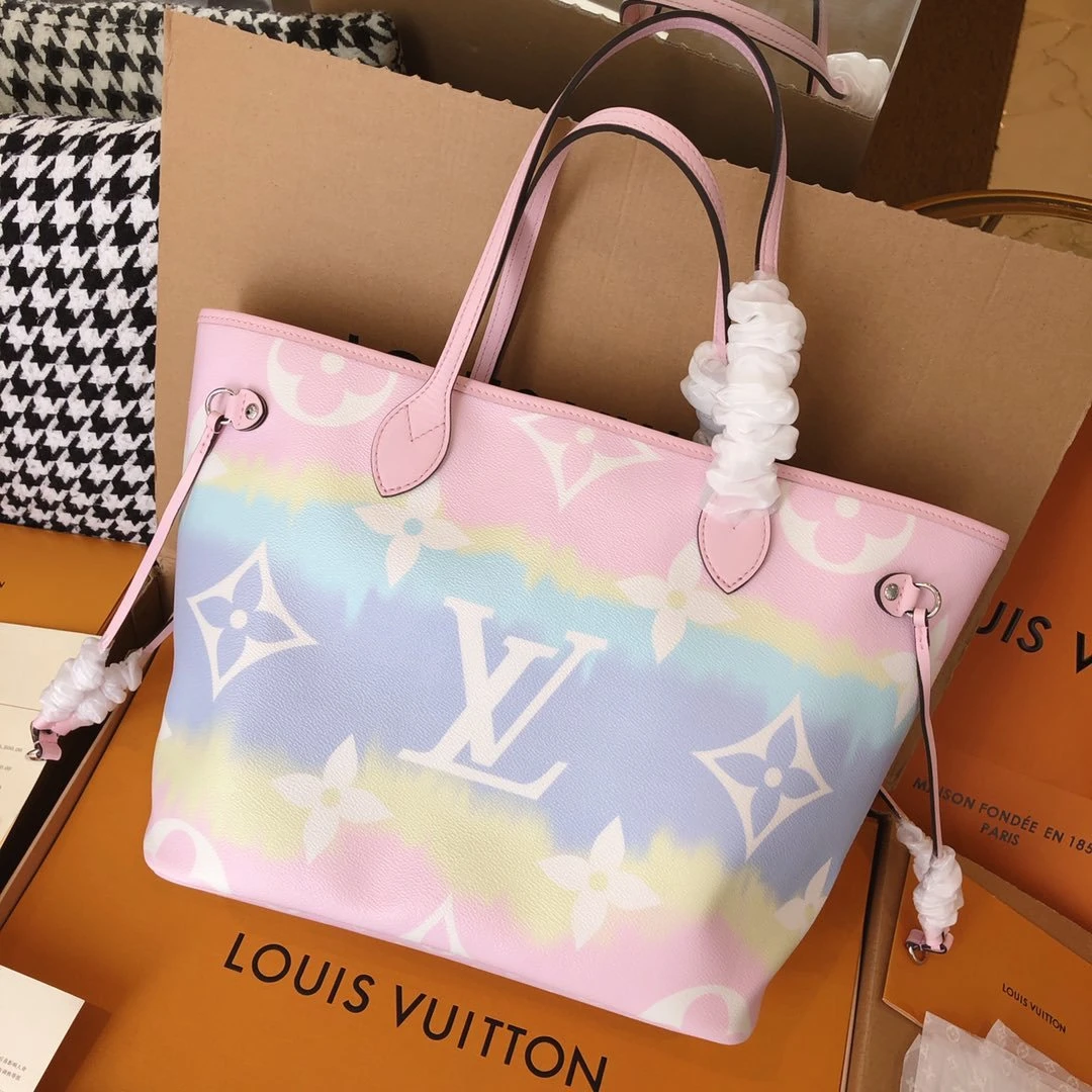 Louis Vuitton Escale Neverfull MM M45127 Pink/Blue/Red 5 M