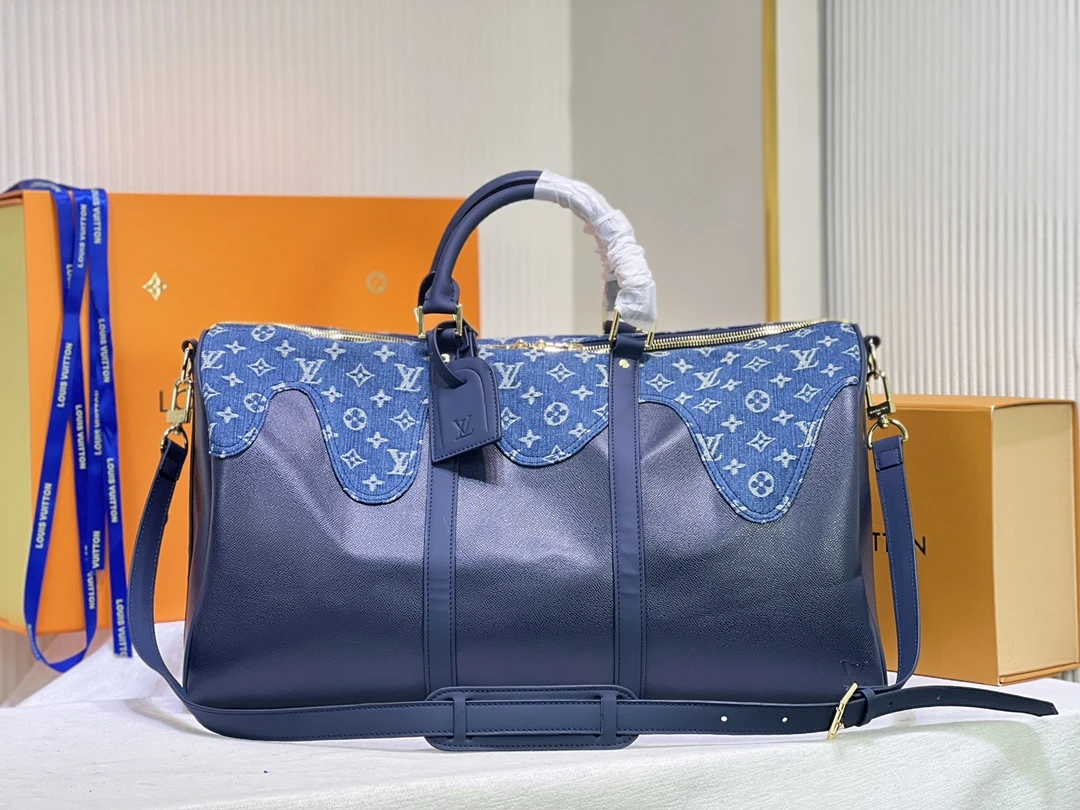 Louis Vuitton KEEPALL BANDOULIeRE 50 M45975 Blue 1 M