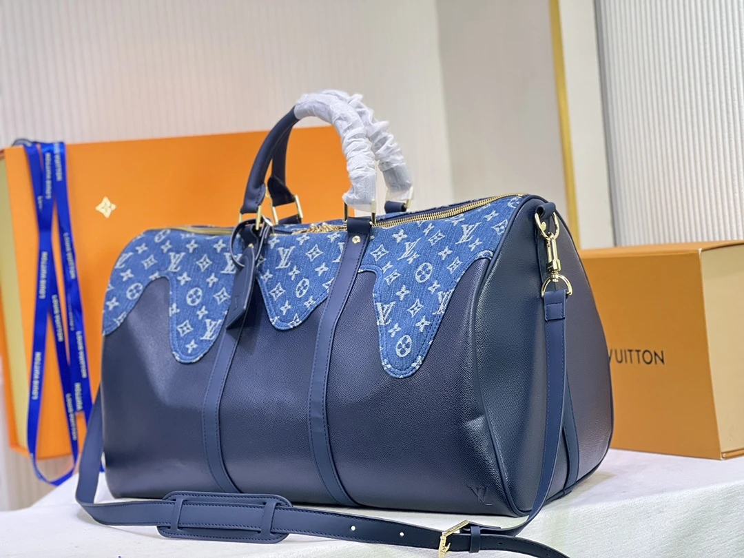 Louis Vuitton KEEPALL BANDOULIeRE 50 M45975 Blue 3 M