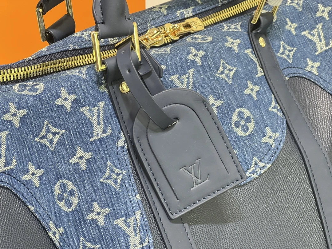 Louis Vuitton KEEPALL BANDOULIeRE 50 M45975 Blue 5 M