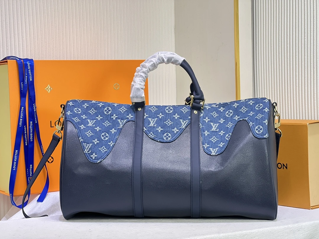 Louis Vuitton KEEPALL BANDOULIeRE 50 M45975 Blue 6 M