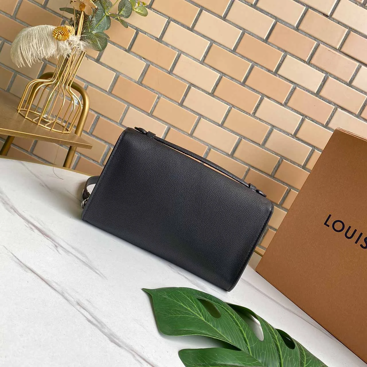 Louis Vuitton LOCKME CLUTCH M56088 PINK/BLUE 11 M