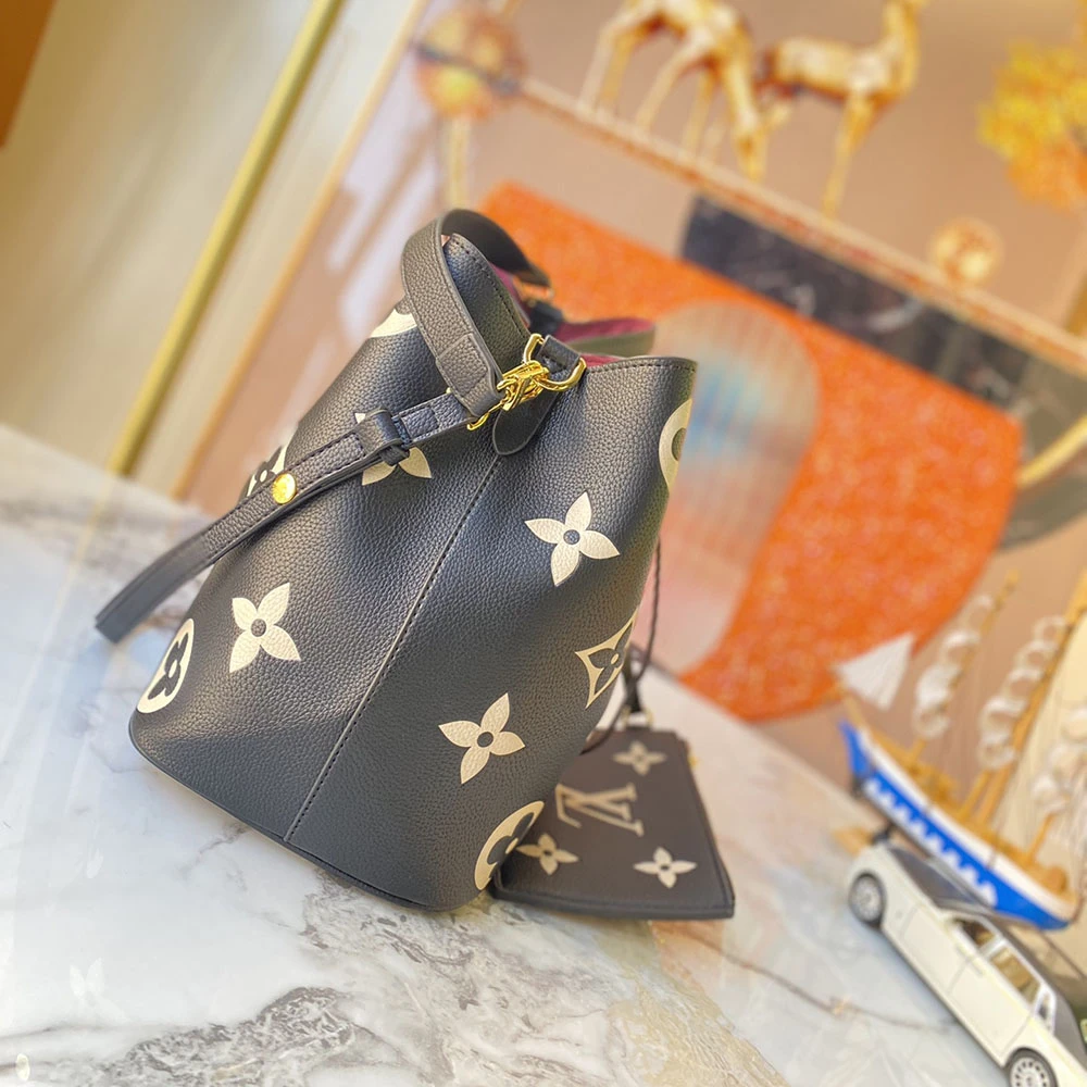 Louis Vuitton NeONOe MM Bucket Bag- Black/Brown 2 M