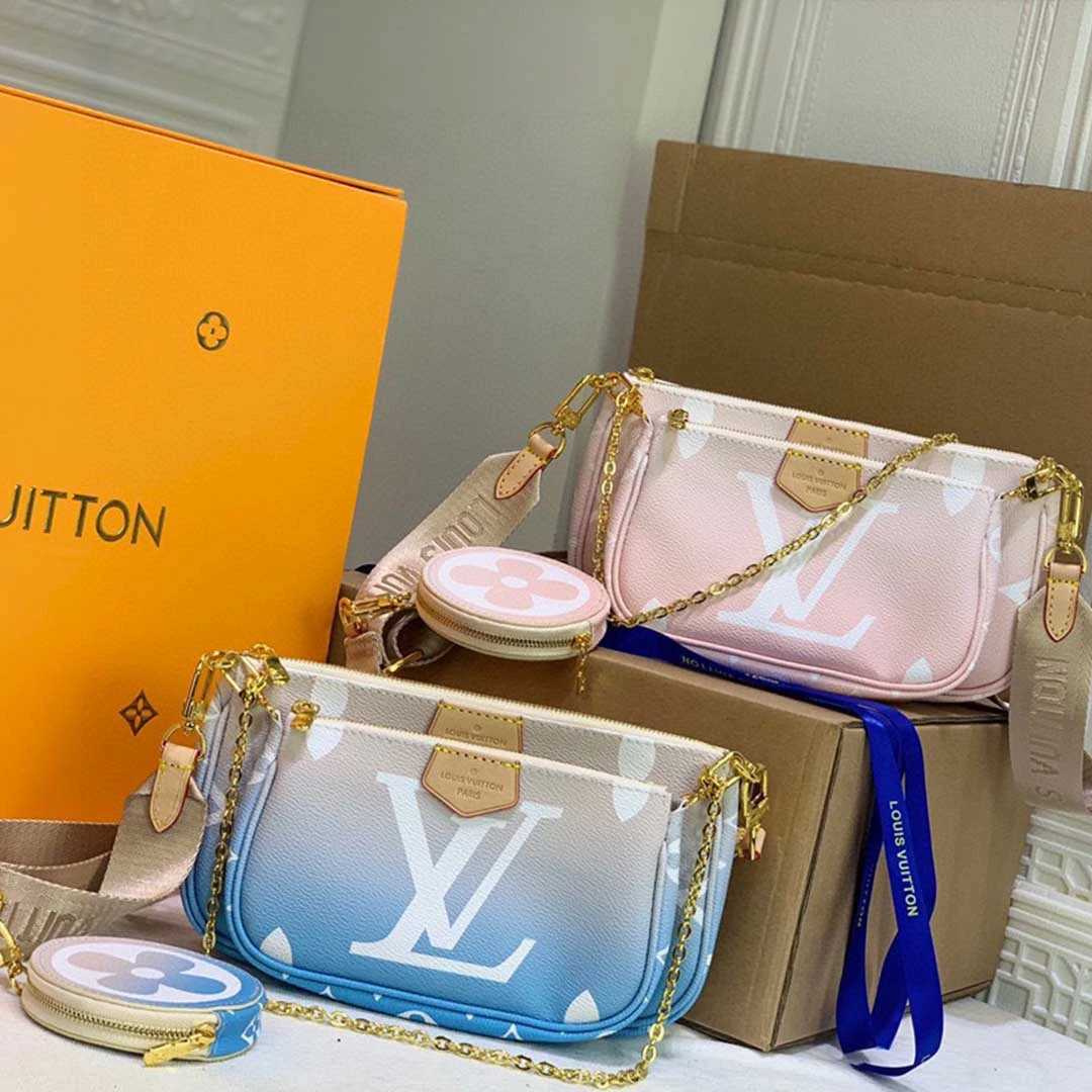 Louis Vuitton MULTI POCHETTE ACCESSOIRES-M57634 Pink/Blue 1 M
