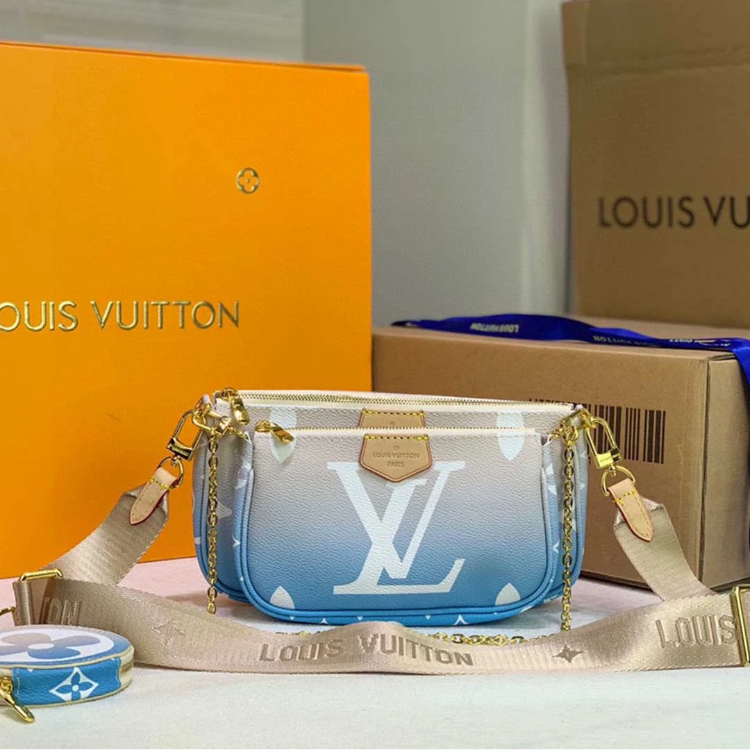 Louis Vuitton MULTI POCHETTE ACCESSOIRES-M57634 Pink/Blue 2 M