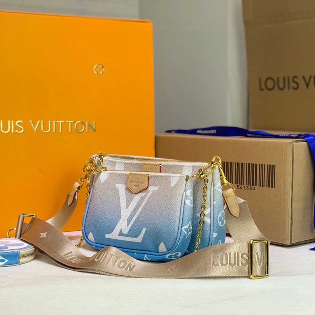 Louis Vuitton MULTI POCHETTE ACCESSOIRES-M57634 Pink/Blue 9 M