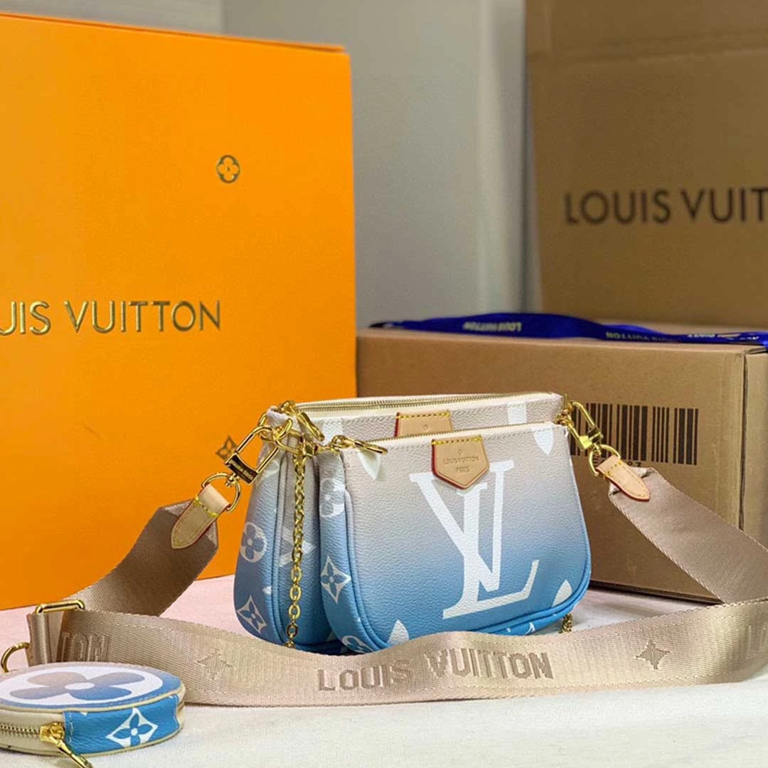 Louis Vuitton MULTI POCHETTE ACCESSOIRES-M57634 Pink/Blue 10 M