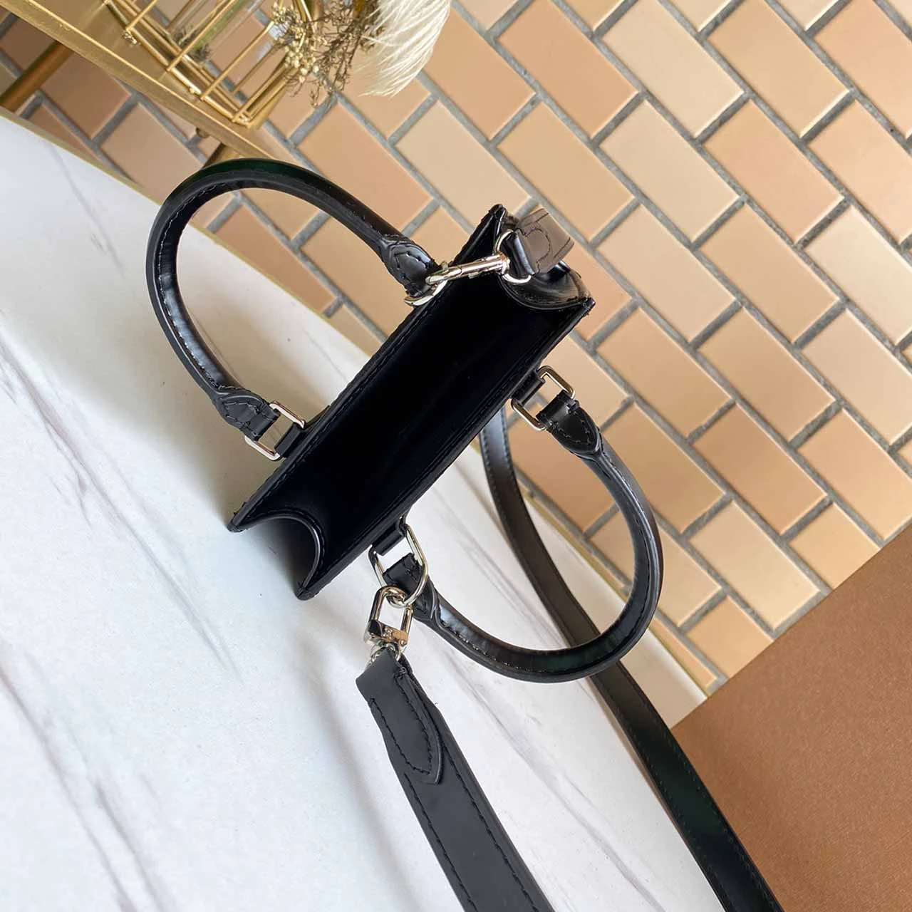 Louis Vuitton PETIT SAC PLAT M69441 BLACK/WHITE/PINK 2 M