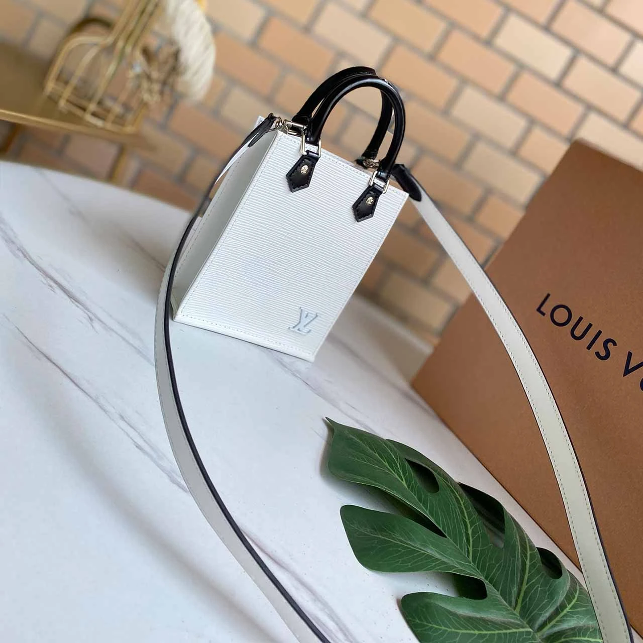 Louis Vuitton PETIT SAC PLAT M69441 BLACK/WHITE/PINK 18 M