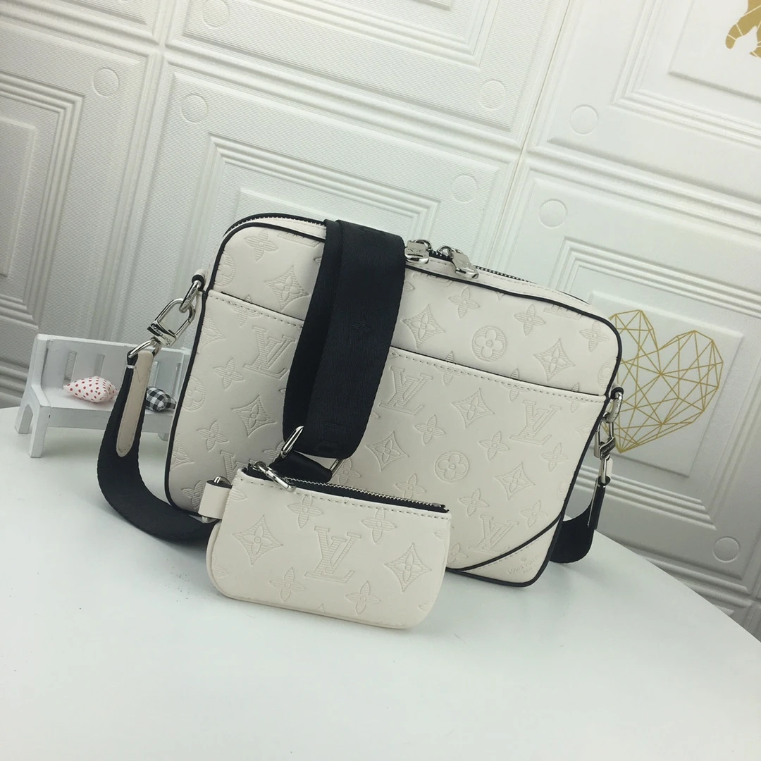 Louis Vuitton TRIO MESSENGER Embossed M69443 WHITE/BLACK 1 M