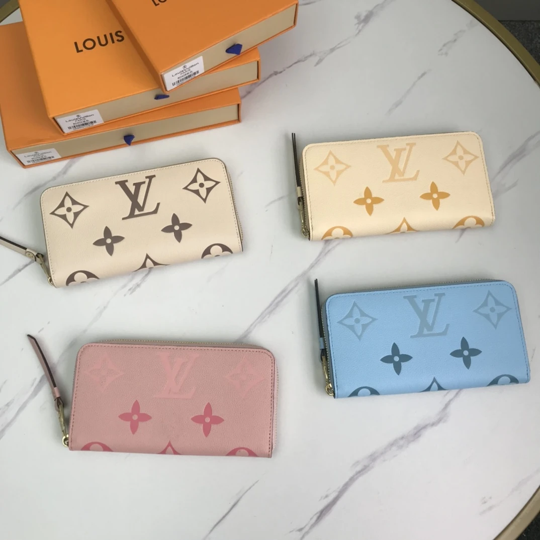 Louis Vuitton ZIPPY WALLET Pink/Blue/Brown 1 M