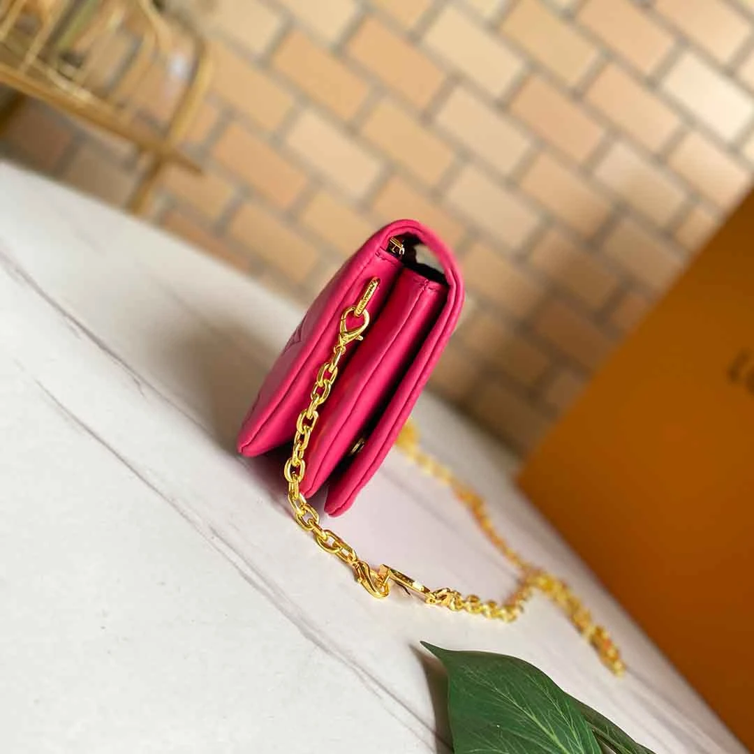 Louis Vuitton POCHETTE COUSSIN M80742 BLACK/BLUE/ROSE 10 M