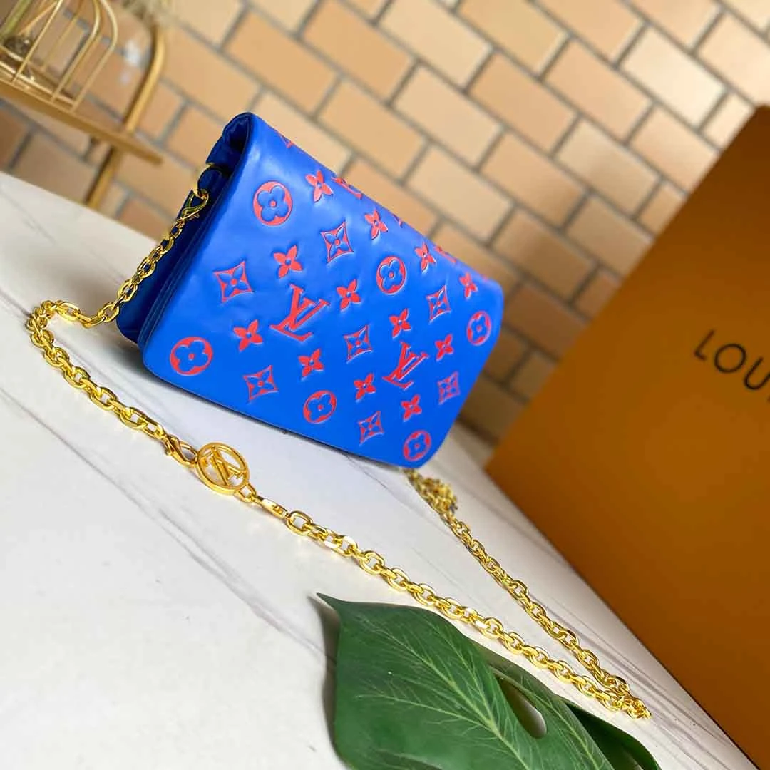 Louis Vuitton POCHETTE COUSSIN M80742 BLACK/BLUE/ROSE 11 M