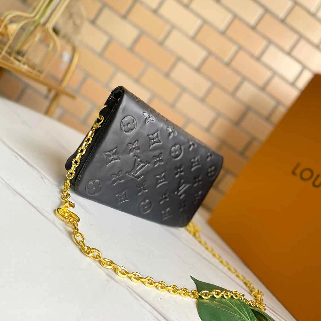 Louis Vuitton POCHETTE COUSSIN M80742 BLACK/BLUE/ROSE 14 M