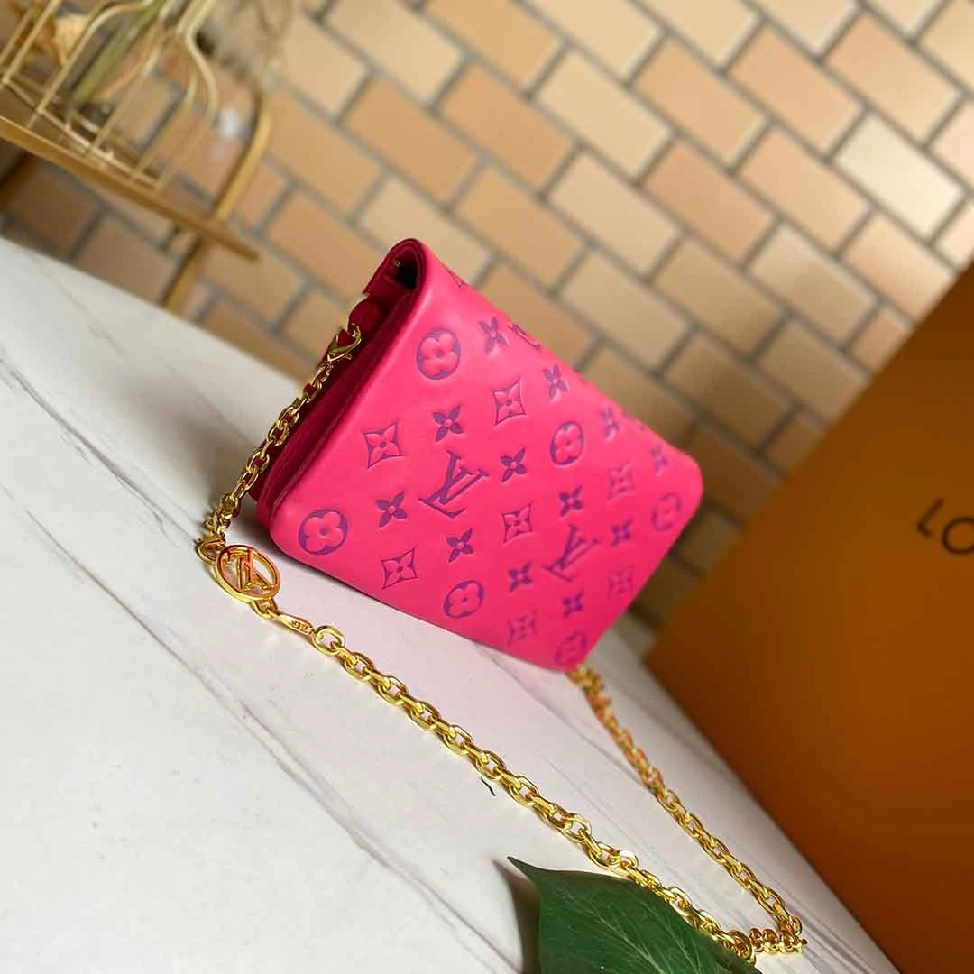 Louis Vuitton POCHETTE COUSSIN M80742 BLACK/BLUE/ROSE 2 M