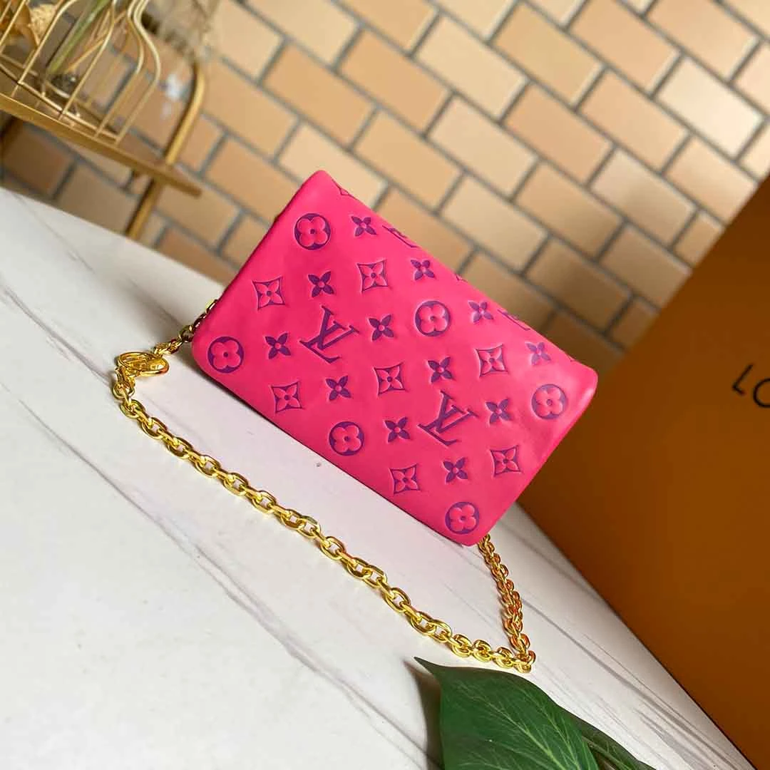 Louis Vuitton POCHETTE COUSSIN M80742 BLACK/BLUE/ROSE 3 M
