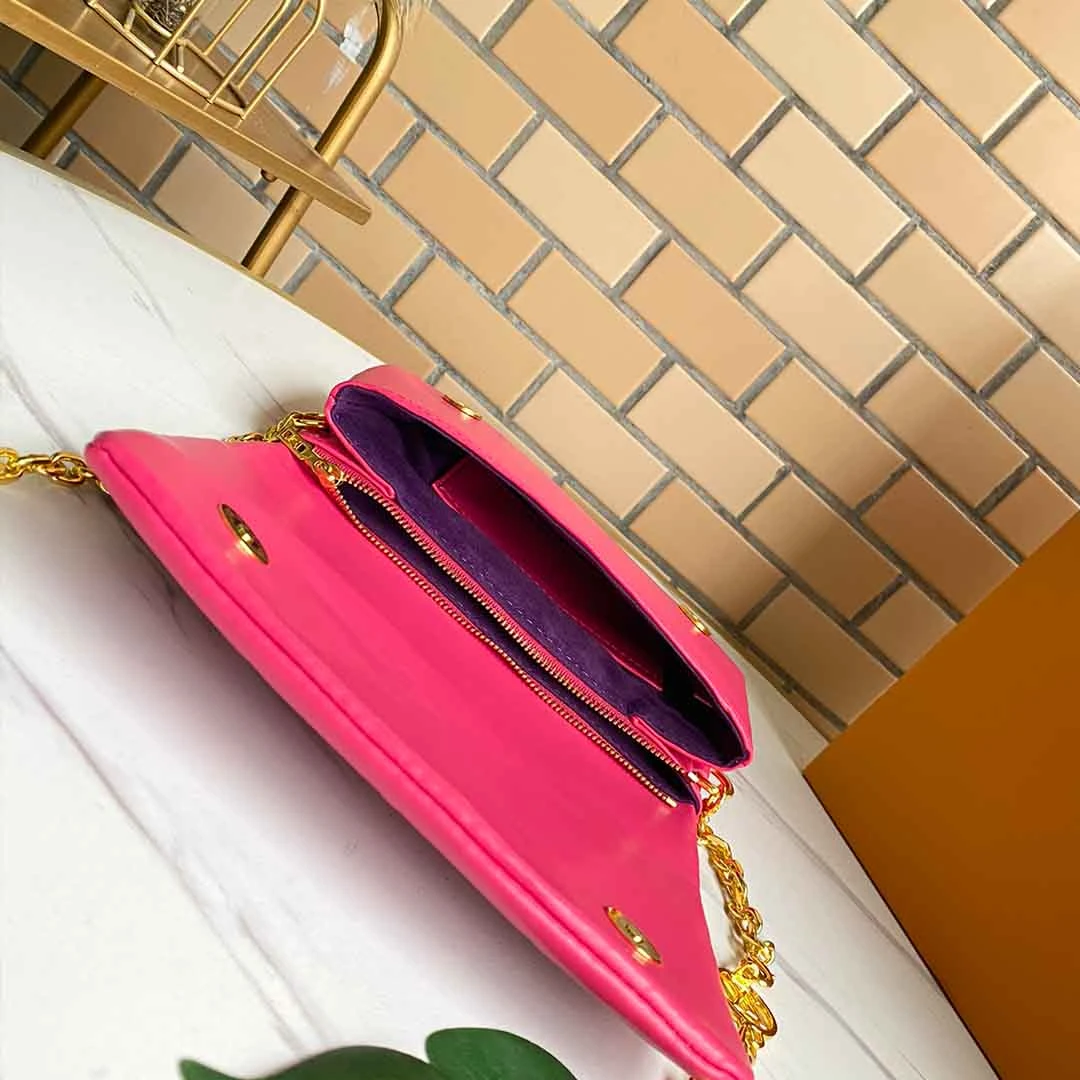 Louis Vuitton POCHETTE COUSSIN M80742 BLACK/BLUE/ROSE 4 M