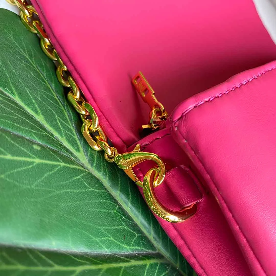 Louis Vuitton POCHETTE COUSSIN M80742 BLACK/BLUE/ROSE 5 M