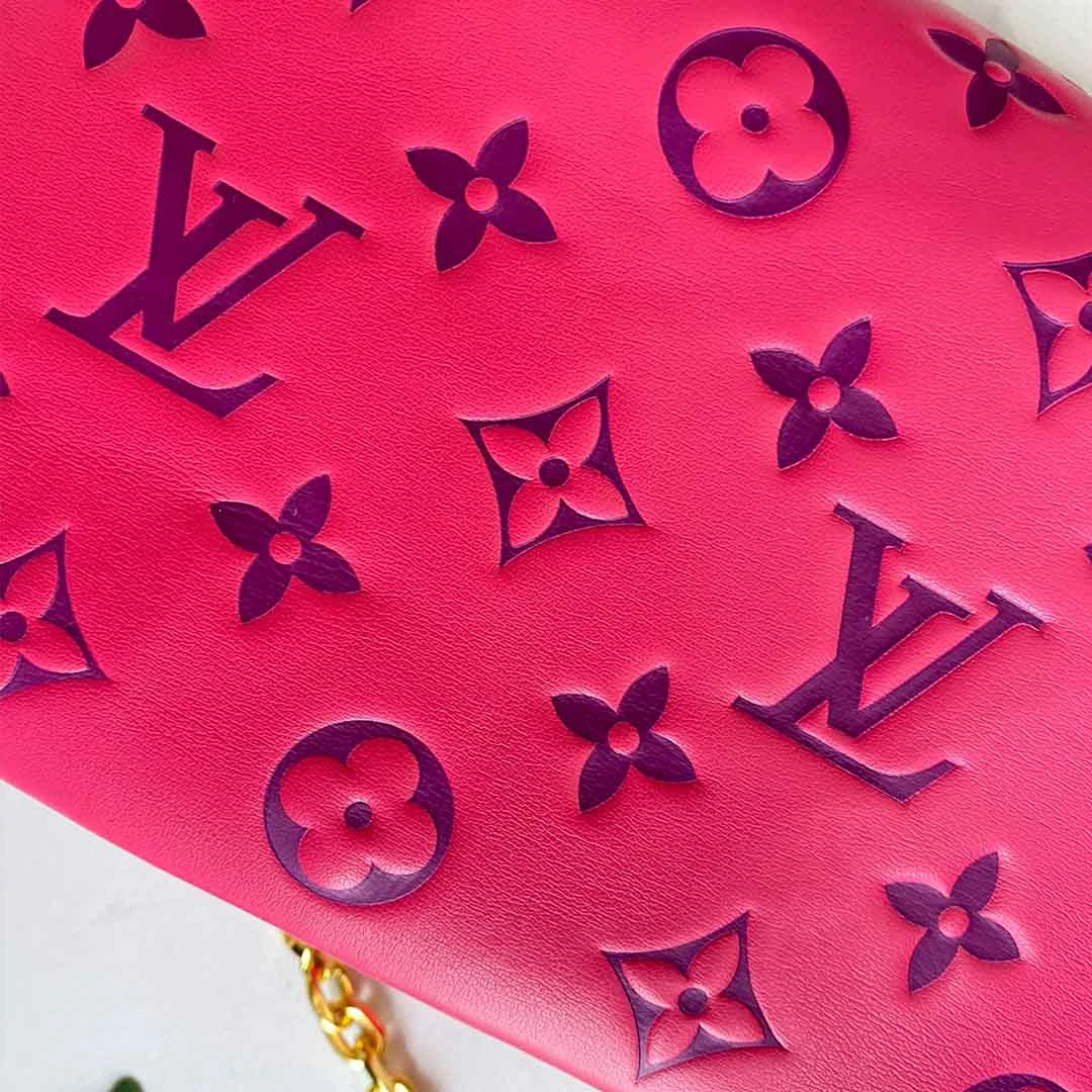 Louis Vuitton POCHETTE COUSSIN M80742 BLACK/BLUE/ROSE 6 M