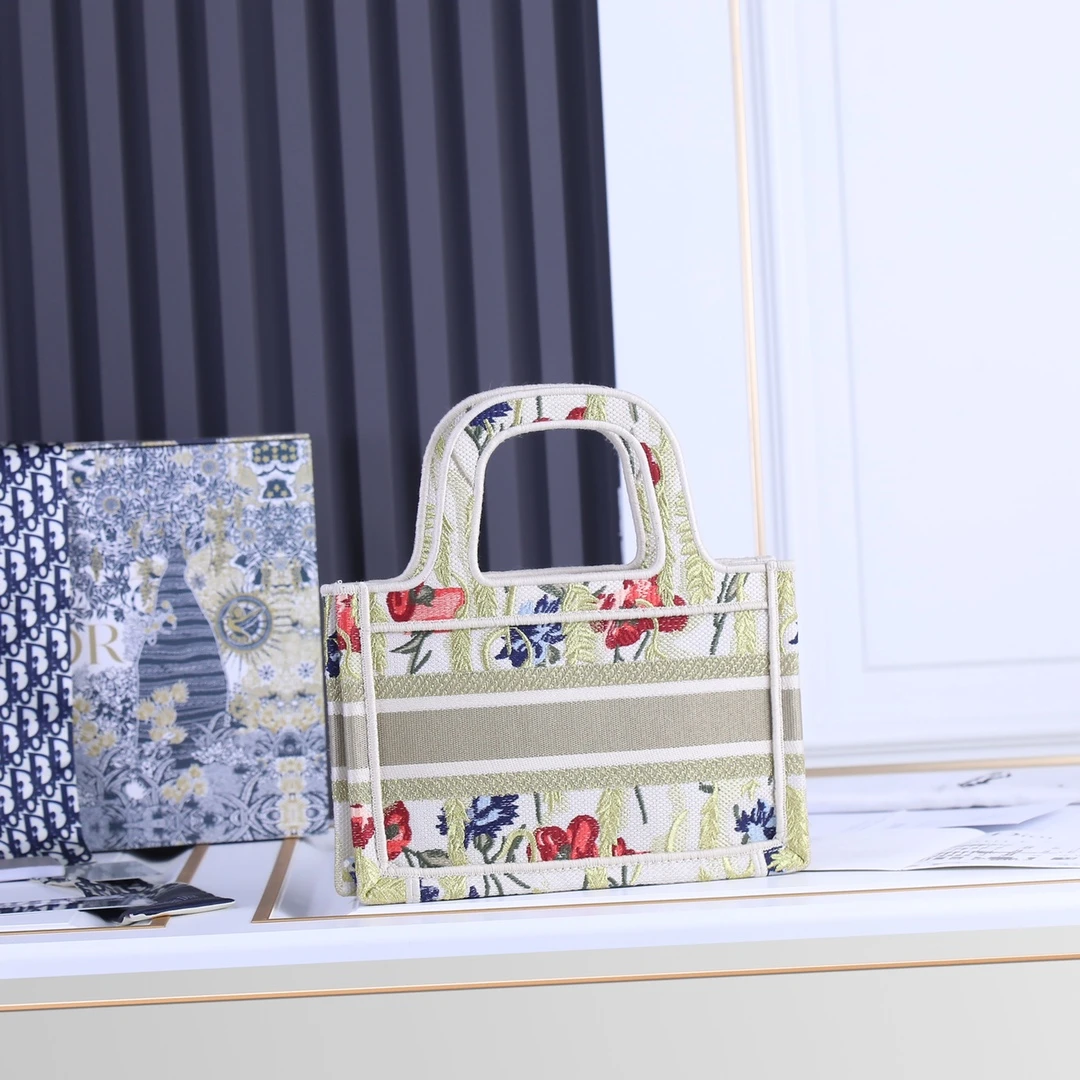Dior Multicolor Mizza Embroidery Mini Book Tote 7 SZRHM