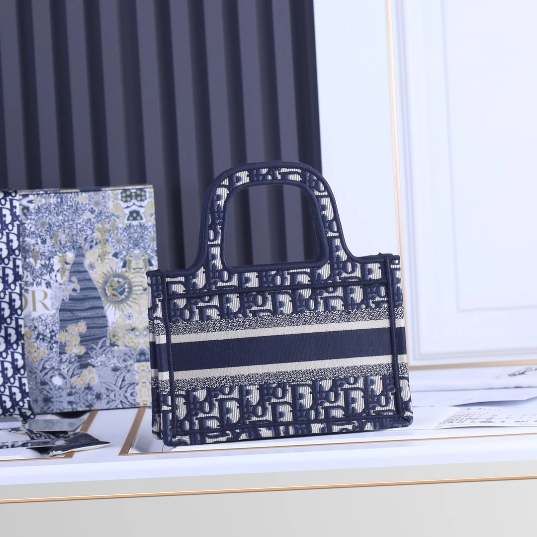Dior Oblique Embroidery Mini Book Tote 3 SZRIW