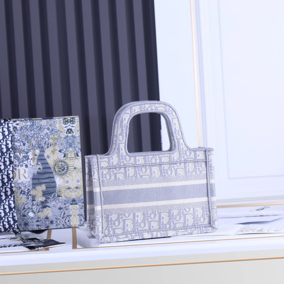 Dior Oblique Embroidery Mini Book Tote 7 SZRIW