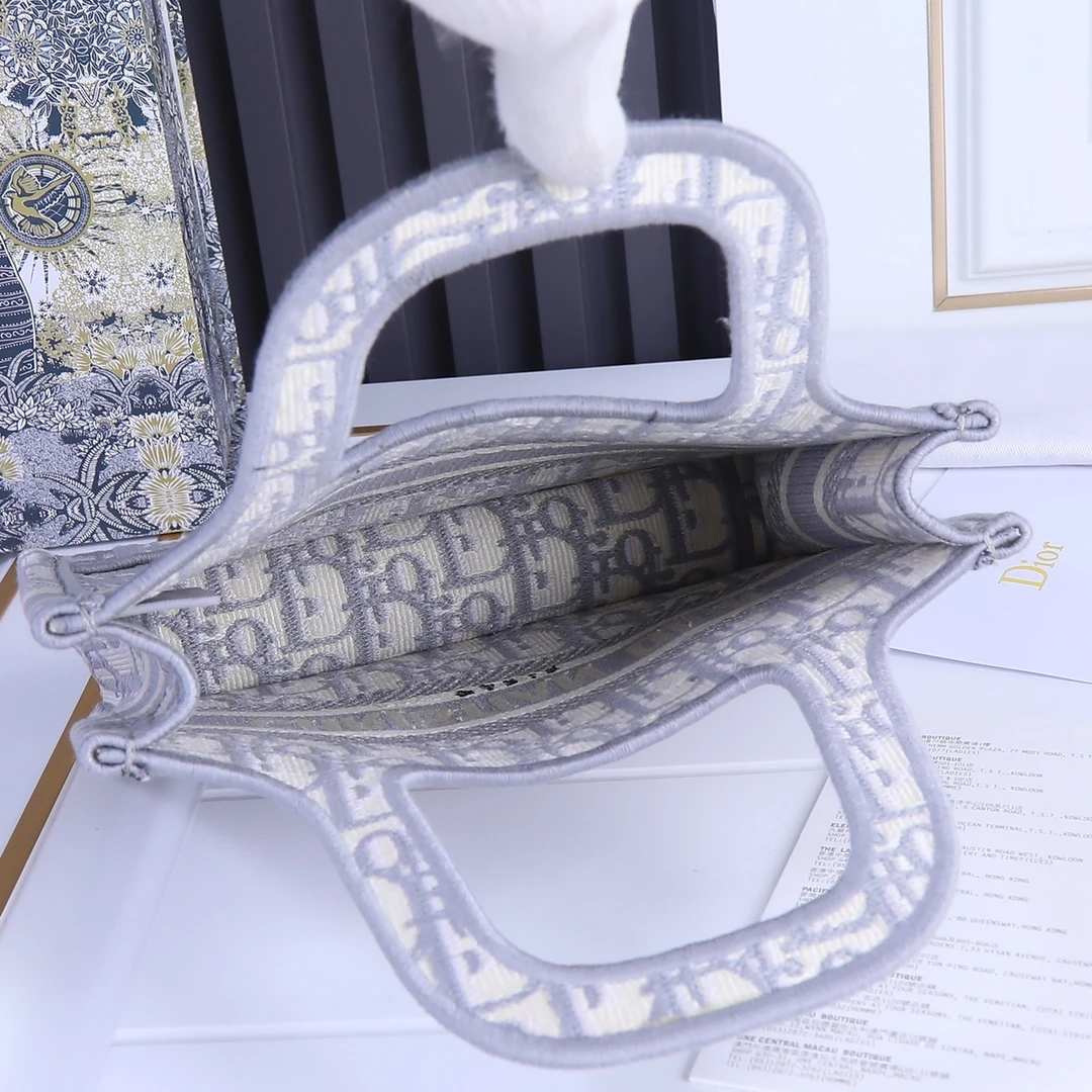 Dior Oblique Embroidery Mini Book Tote 9 SZRIW