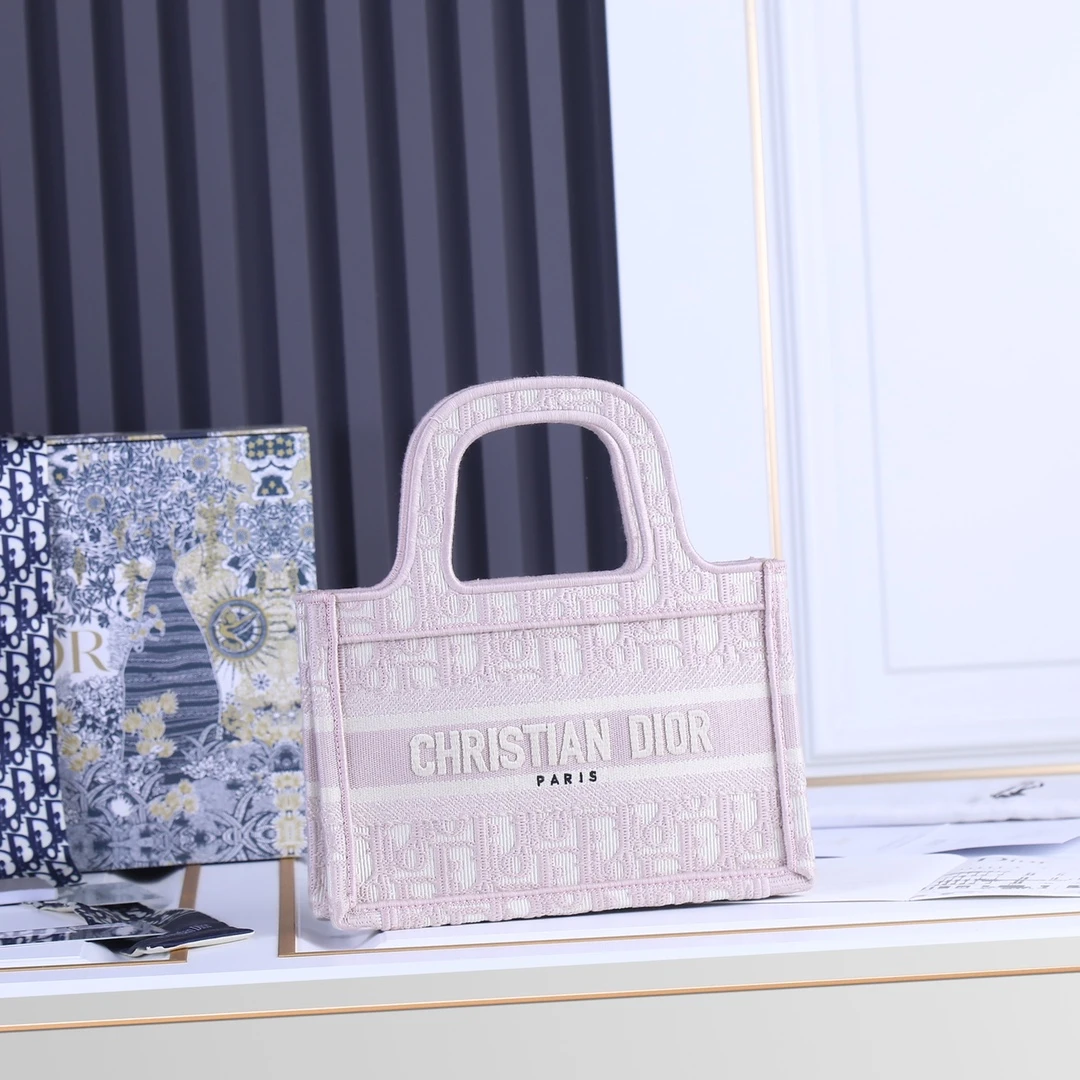 Dior Oblique Embroidery Mini Book Tote 10 SZRIW