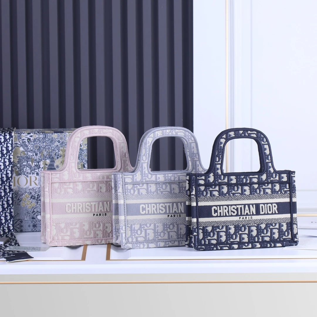 Dior Oblique Embroidery Mini Book Tote 1 SZRIW