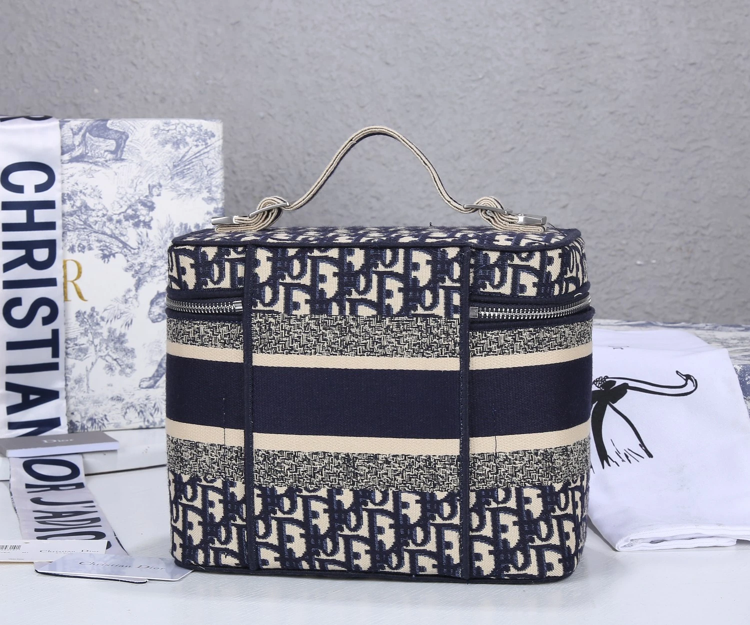 Dior Travel Vanity Case Navy/Gray 3 S