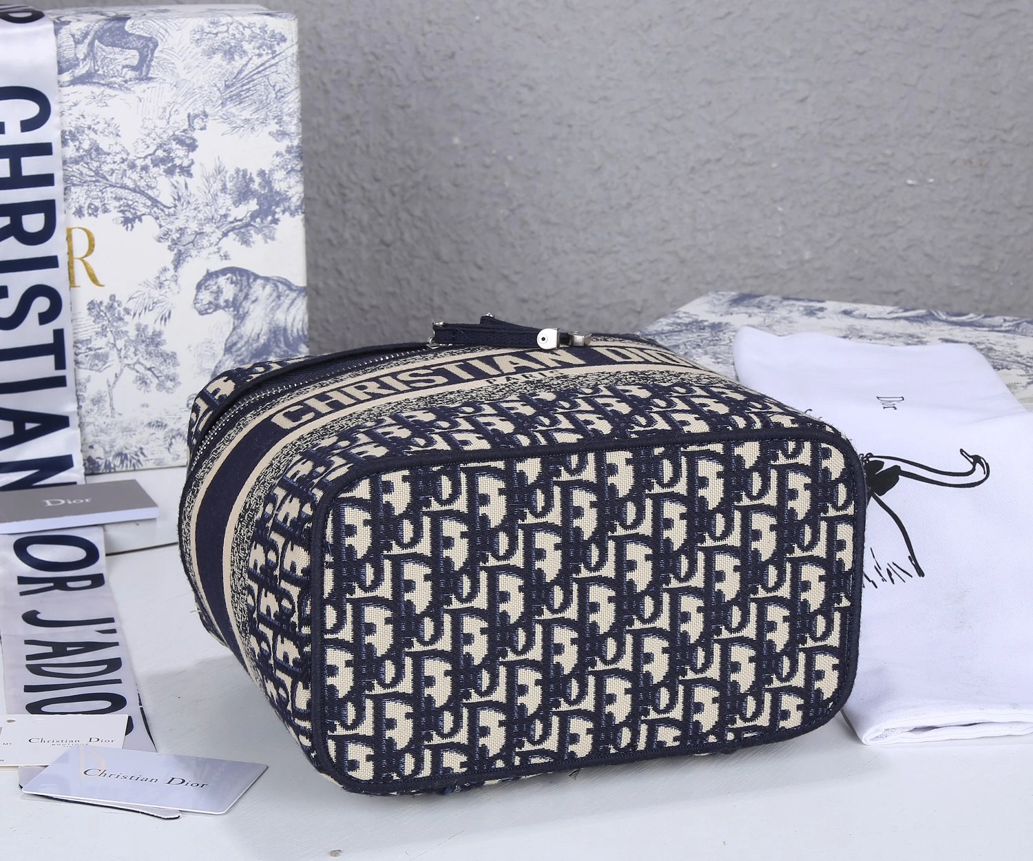 Dior Travel Vanity Case Navy/Gray 4 S