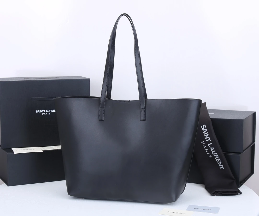 YSL Bold East/West Shopping Bag In Grained Leather 2 YSL