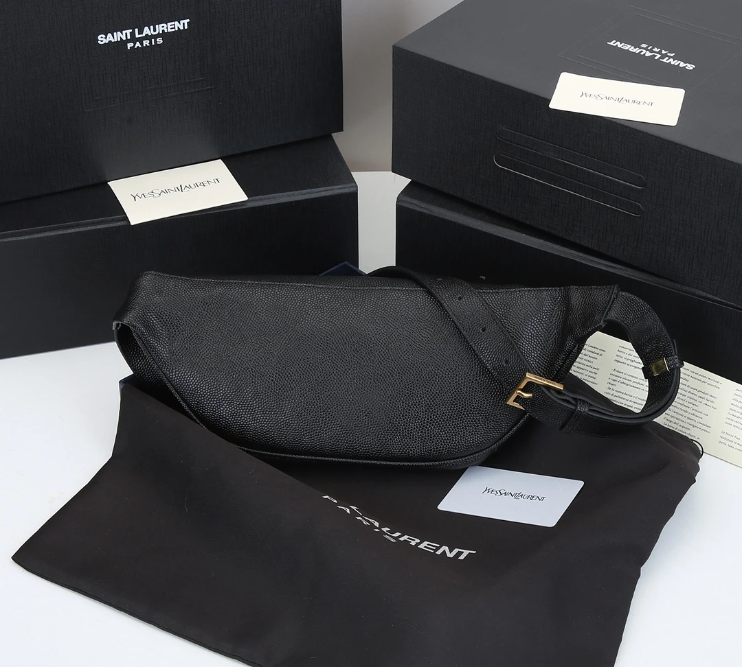 YSL Classic Monogram Belt Bag In Grain De Poudre Embossed Leather 3 YSL