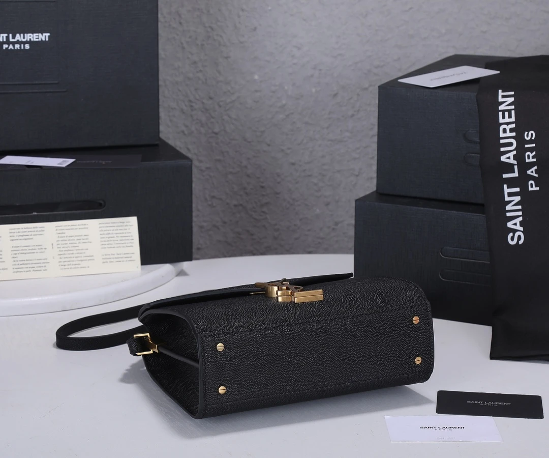 YSL Cassandra Grain De Poudre Leather Mini Top Handle Bag 3 YSL