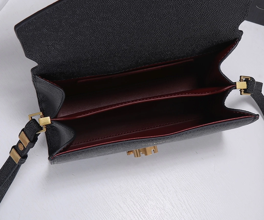 YSL Cassandra Grain De Poudre Leather Mini Top Handle Bag 5 YSL