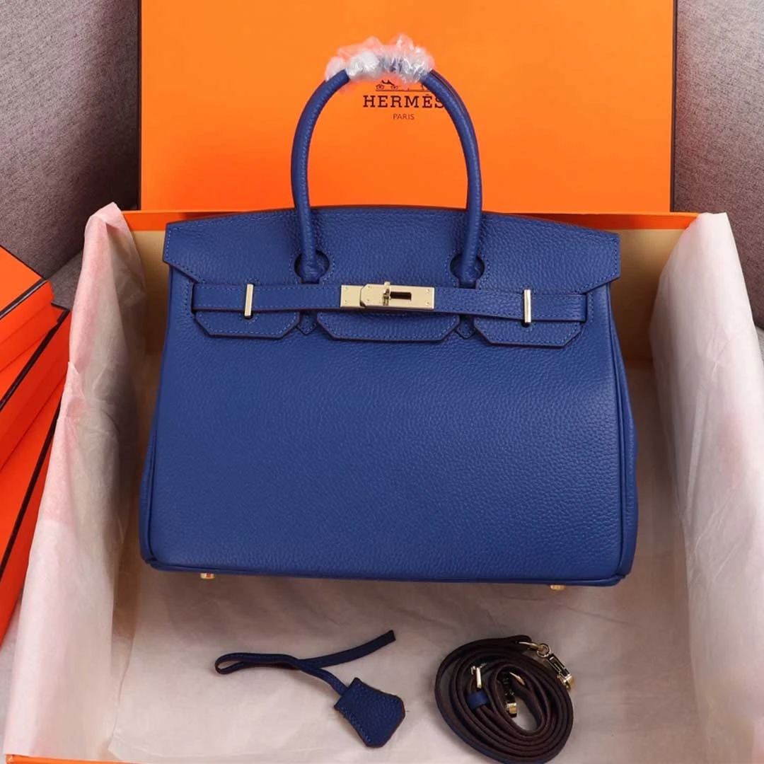 Hermes AAA-Birkin 25/30/35 Bag BEIGE/ORANGE/NAVY 16 brikin