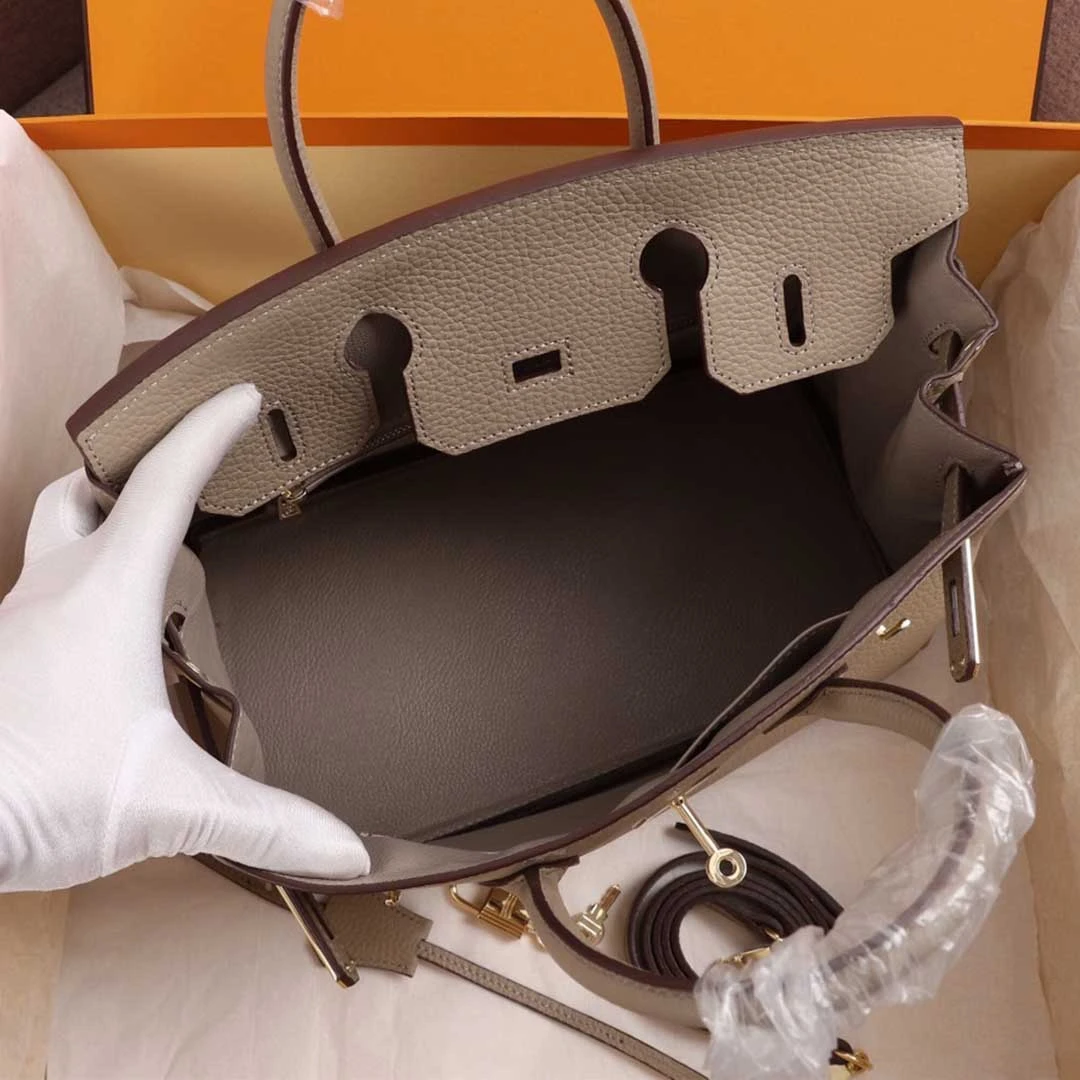 Hermes AAA-Birkin 25/30/35 Bag BEIGE/ORANGE/NAVY 4 brikin