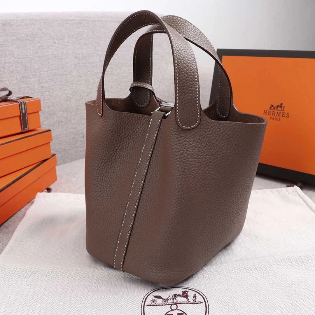 Hermes AAA-Picotin Lock 22cm&18cm bag BLACK/GREEN/BROWN 11 picotin