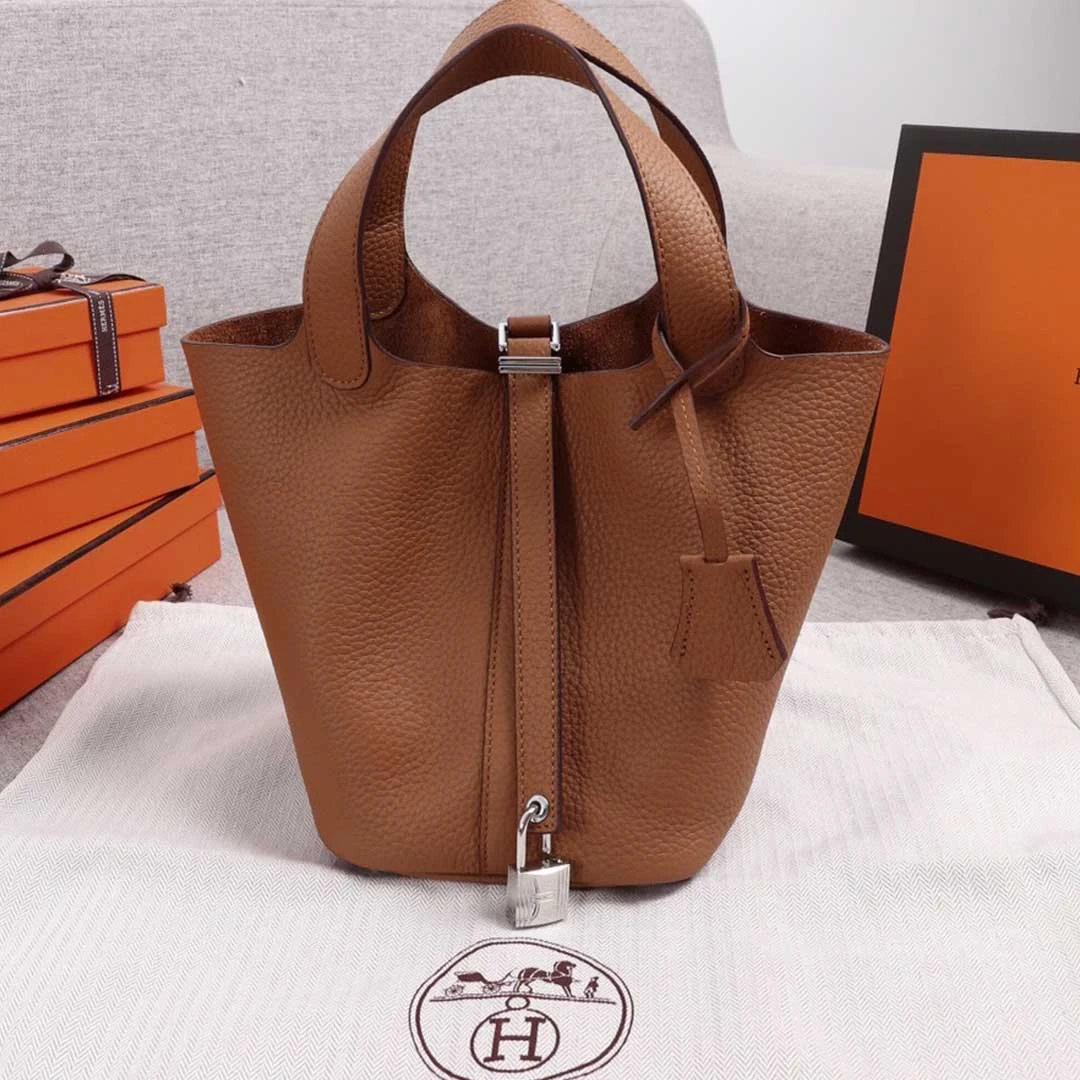 Hermes AAA-Picotin Lock 22cm&18cm bag BLACK/GREEN/BROWN 17 picotin