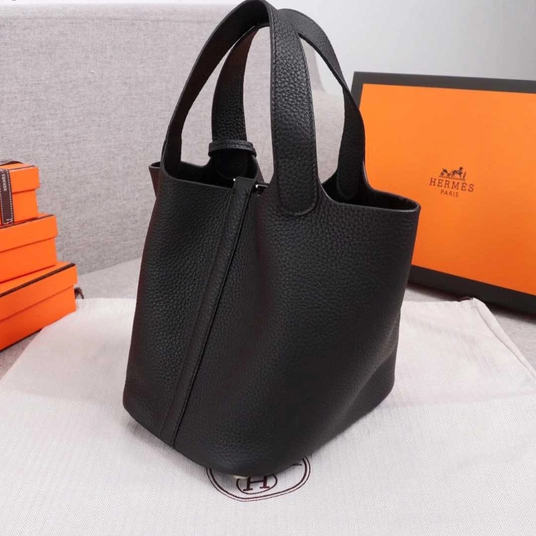 Hermes AAA-Picotin Lock 22cm&18cm bag BLACK/GREEN/BROWN 4 picotin