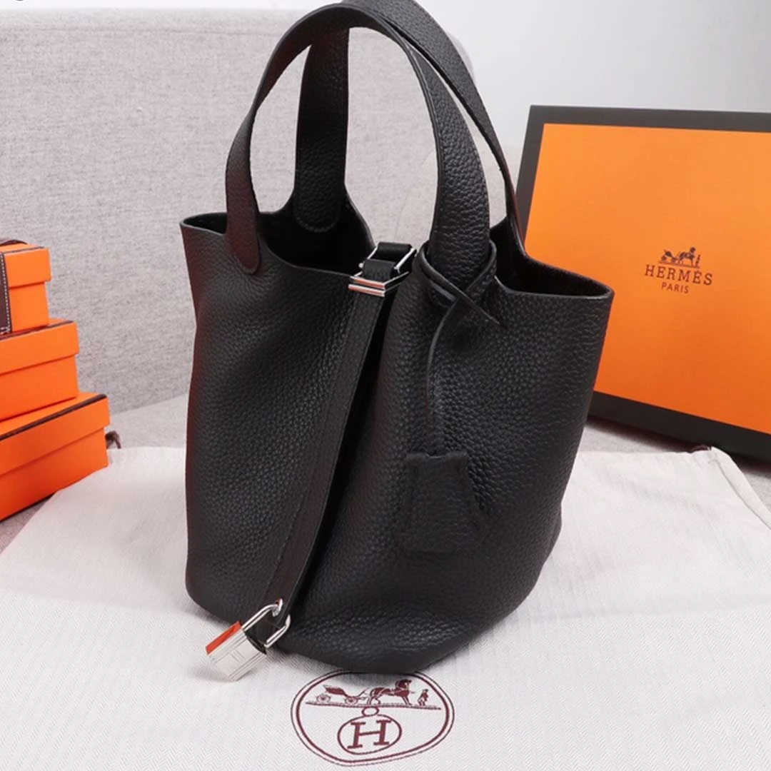 Hermes AAA-Picotin Lock 22cm&18cm bag BLACK/GREEN/BROWN 3 picotin